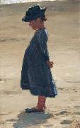 Peder Severin Kroyer Little girl standing on Skagen's southern Beach oil painting